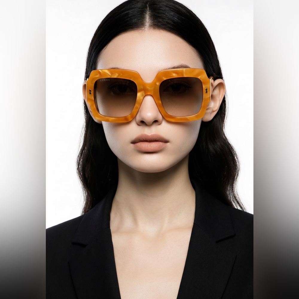 Gucci Women's Oversized Square Sunglasses - Amber - Picture 5 of 16